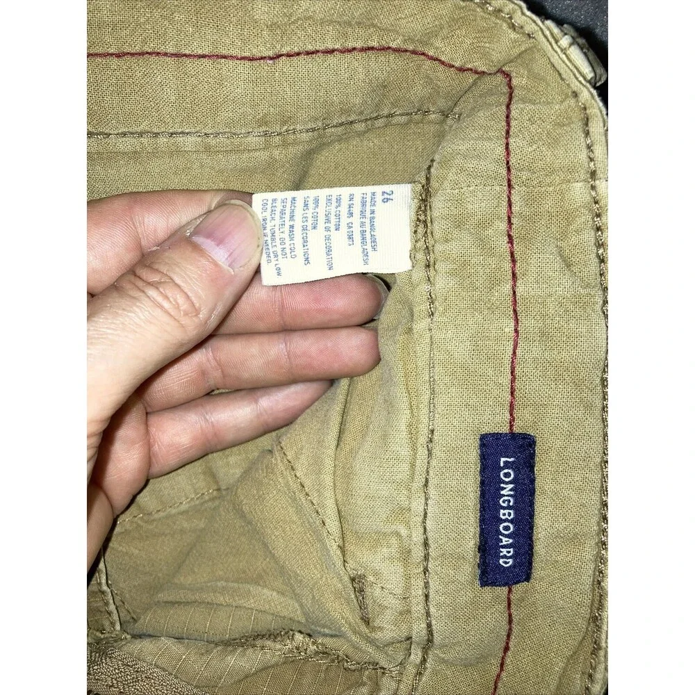 AE American Eagle Mens 26 Tan Cargo Longboard Shorts